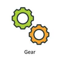 Gear  Vector Fill outline Icon Design illustration. User interface Symbol on White background EPS 10 File