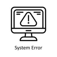 System Error  Vector  outline Icon Design illustration. User interface Symbol on White background EPS 10 File