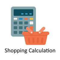 Shopping Calculation Vector  Flat Icon Design illustration. Ecommerce and shopping Symbol on White background EPS 10 File