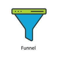 Funnel  Vector Fill outline Icon Design illustration. User interface Symbol on White background EPS 10 File