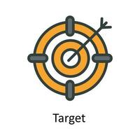 Target  Vector Fill outline Icon Design illustration. User interface Symbol on White background EPS 10 File