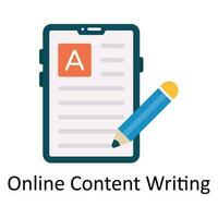 Online Content Writing Vector  Flat Icon Design illustration. Education and learning Symbol on White background EPS 10 File