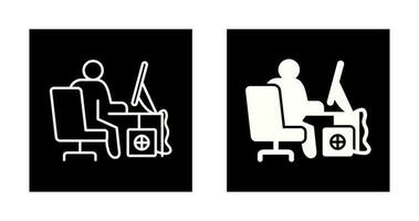 Computer Worker Vector Icon