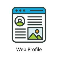 Web Profile Vector Fill outline Icon Design illustration. Seo and web Symbol on White background EPS 10 File