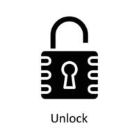 Unlock Vector  Solid Icon Design illustration. User interface Symbol on White background EPS 10 File