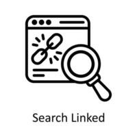 Search Linked Vector  outline Icon Design illustration. Seo and web Symbol on White background EPS 10 File