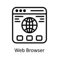 web navegador vector contorno icono diseño ilustración. usuario interfaz símbolo en blanco antecedentes eps 10 archivo