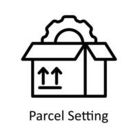 Parcel Setting Vector  outline Icon Design illustration. Seo and web Symbol on White background EPS 10 File