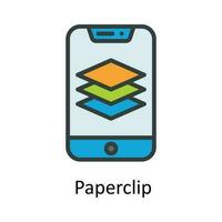 Paperclip Vector Fill outline Icon Design illustration. User interface Symbol on White background EPS 10 File