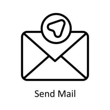Send Mail Vector  outline Icon Design illustration. User interface Symbol on White background EPS 10 File
