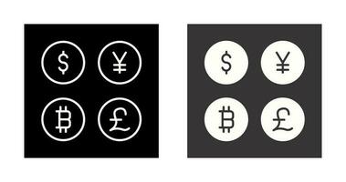 icono de vector de símbolos de moneda