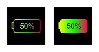 Unique Half Battery Vector Icon