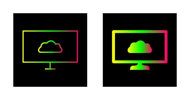 icono de vector de sistema de nube único