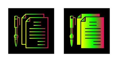 Unique Documents and Pen Vector Icon