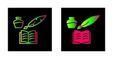 Unique Quill and Book Vector Icon