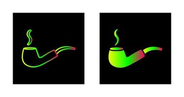 Unique Lit Smoking Pipe Vector Icon