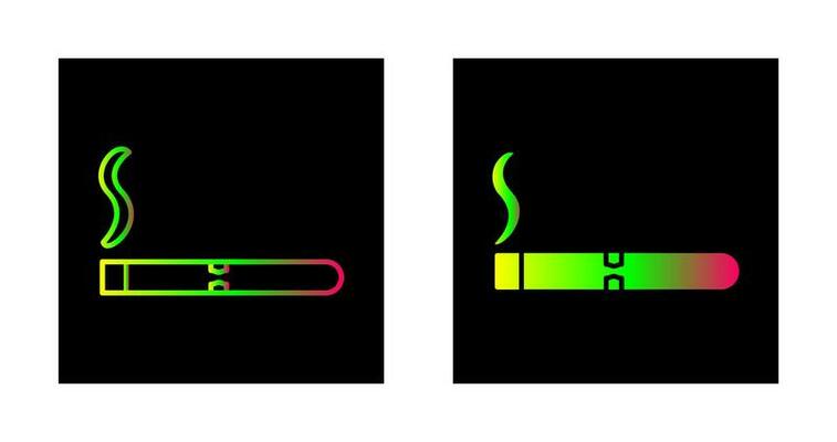 Unique Lit Cigar Vector Icon