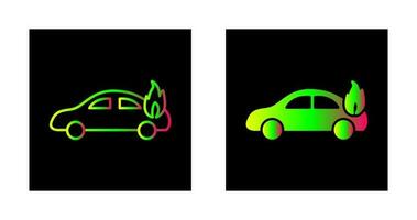 coche único en icono de vector de fuego