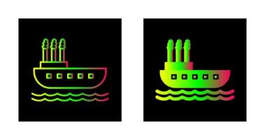 icono de vector de barco de vapor