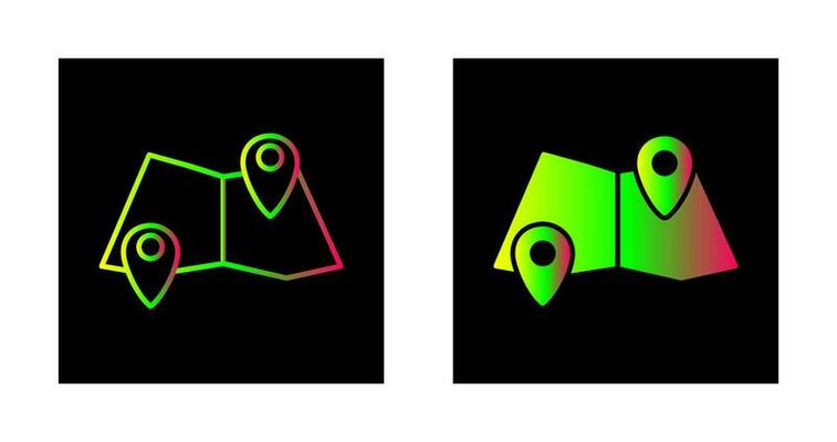 Folded Map Vector Icon