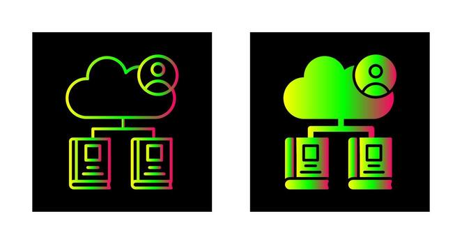 icono de vector de biblioteca de nube