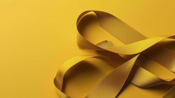 a yellow ribbon is placed on a yellow background, in the style of ultrafine detail, exciting texture, generate ai photo