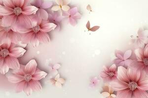 Watercolor pink floral background Generative Art photo