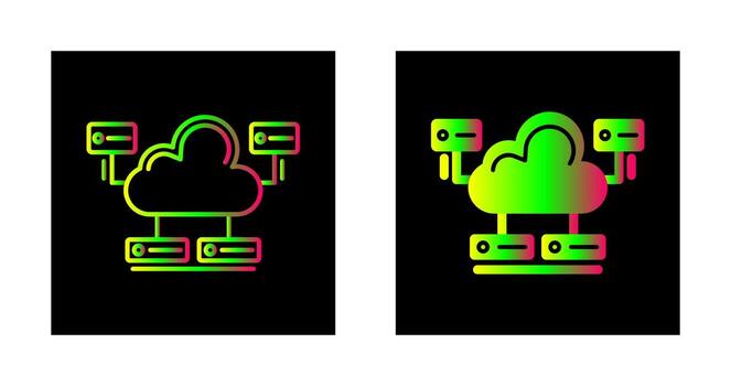 icono de vector de base de datos en la nube