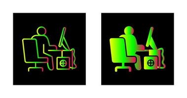 Computer Worker Vector Icon