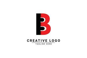 Initial Letter B Logo. Red and black shape B Letter logo with shadow usable for Business and Branding Logos. Flat Vector Logo Design Template Element.