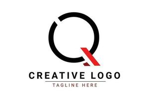 Initial Letter Q Logo. Red and black shape Q Letter logo with shadow usable for Business and Branding Logos. Flat Vector Logo Design Template Element.