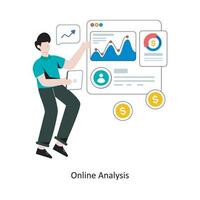 Online Analysis flat style design vector illustration. stock illustration