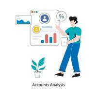 Accounts Analysis flat style design vector illustration. stock illustration