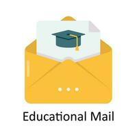 Educational Mail Vector  Flat Icon Design illustration. Education and learning Symbol on White background EPS 10 File