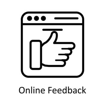 Online Feedback Vector  outline Icon Design illustration. Seo and web Symbol on White background EPS 10 File