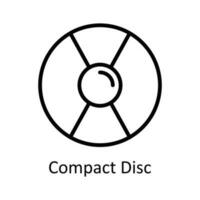 Compact Disc Vector  outline Icon Design illustration. User interface Symbol on White background EPS 10 File