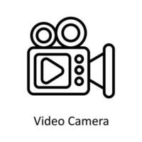 Video Camera Vector  outline Icon Design illustration. User interface Symbol on White background EPS 10 File