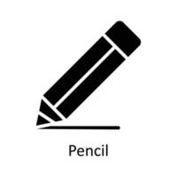 Pencil Vector  Solid Icon Design illustration. User interface Symbol on White background EPS 10 File