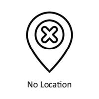 No Location Vector  outline Icon Design illustration. User interface Symbol on White background EPS 10 File