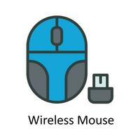 Wireless Mouse Vector Fill outline Icon Design illustration. User interface Symbol on White background EPS 10 File