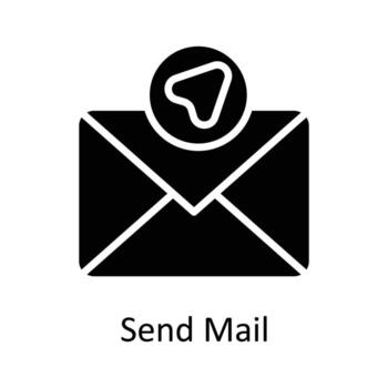 Send Mail Vector  Solid Icon Design illustration. User interface Symbol on White background EPS 10 File