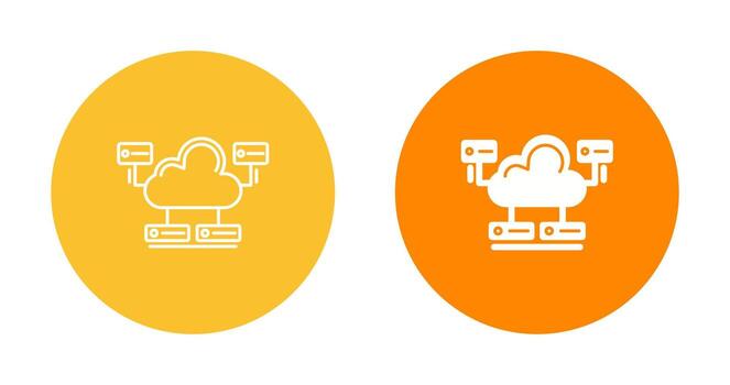 icono de vector de base de datos en la nube