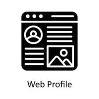 web perfil vector sólido icono diseño ilustración. seo y web símbolo en blanco antecedentes eps 10 archivo