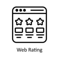 Web Rating Vector  outline Icon Design illustration. Seo and web Symbol on White background EPS 10 File