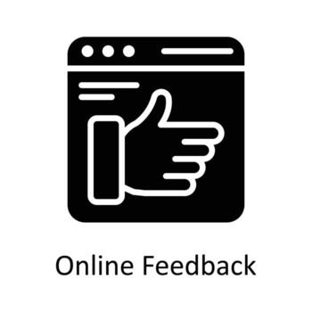 Online Feedback Vector Solid Icon Design illustration. Seo and web Symbol on White background EPS 10 File