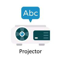 proyector vector plano icono diseño ilustración. educación y aprendizaje símbolo en blanco antecedentes eps 10 archivo