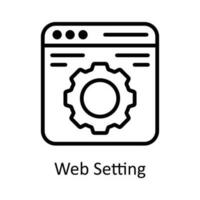 Web Setting Vector  outline Icon Design illustration. User interface Symbol on White background EPS 10 File