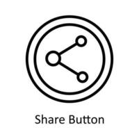 Share button Vector  outline Icon Design illustration. User interface Symbol on White background EPS 10 File