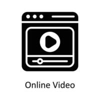 Online Video Vector  Solid Icon Design illustration. User interface Symbol on White background EPS 10 File