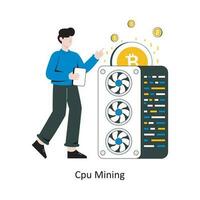 Cpu Mining flat style design vector illustration. stock illustration